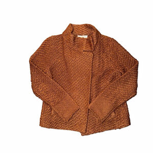 Women's etcetera Brown Textured wool Cardigan Sweater L Fall Nuetrals